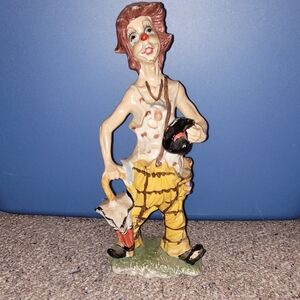 Vintage Hobo,circus Clown Figurine
